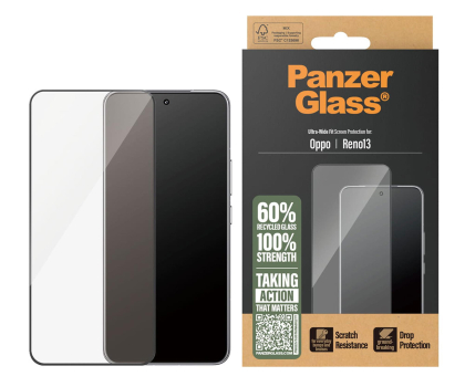 Szkło i folia ochronna PanzerGlass Ultra-Wide Fit w. Black Frame do Oppo Reno13